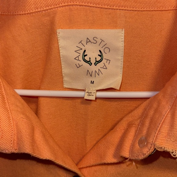 Fantastic Fawn Orange Denim Button up Dress Size Medium - Picture 5 of 7